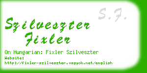 szilveszter fixler business card